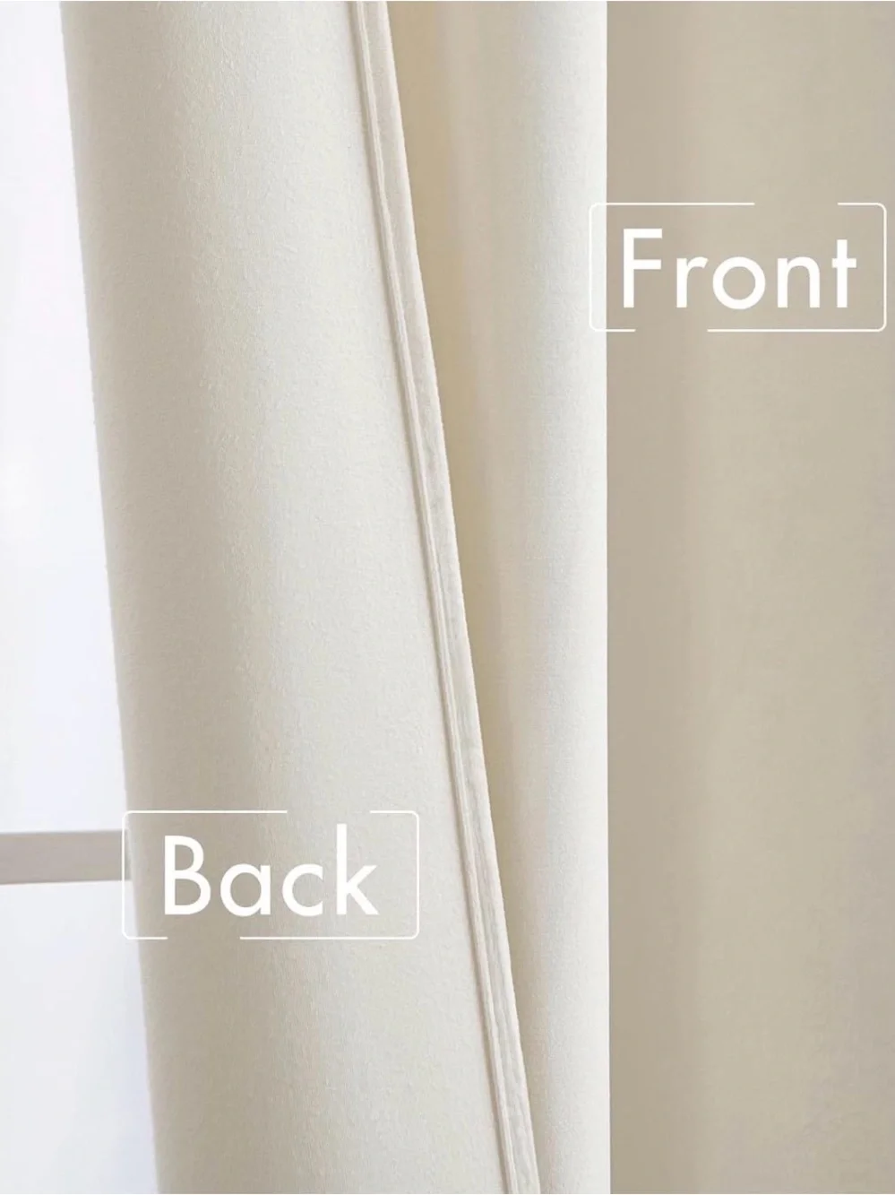 Elegant White Window Curtains - Soft Velvet Drapery Room Darkening Panels